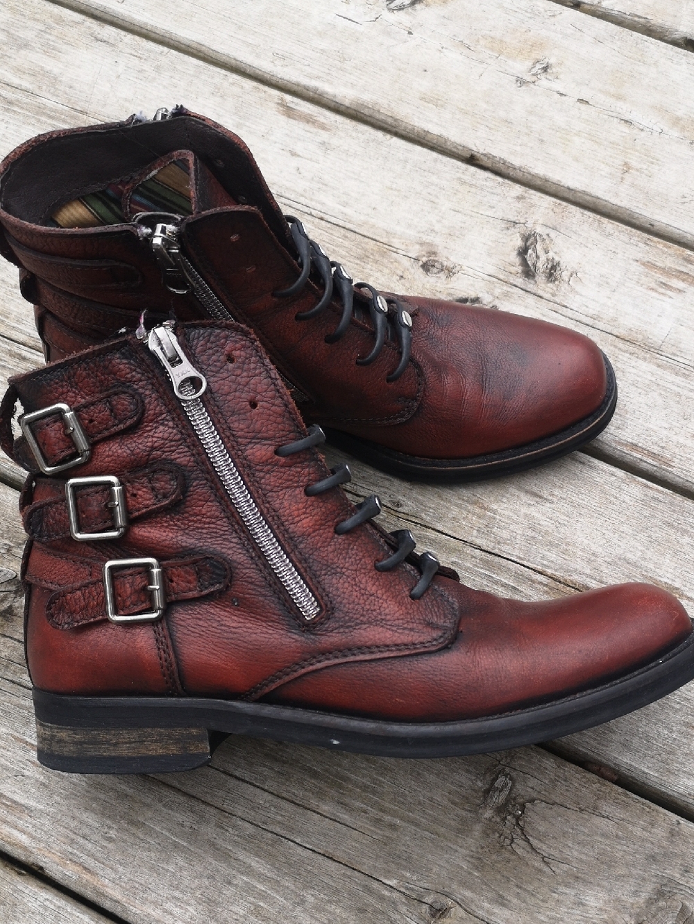 Felmini burgundy leather ankle boots